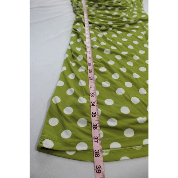 NWT Ronni Nicole Green Polka Dot Ruched Sheath Dress Size 8 - Picture 9 of 9